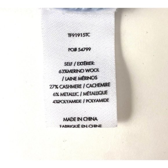 Derek Lam 10 Crosby Sweater Metallic Blue Ribbed V-Neck Bubble Sleeves Small - Picture 10 of 11